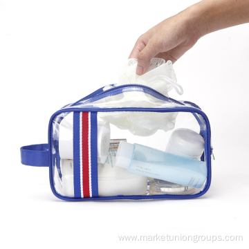 PVC clear portable webbing travel large capacity wash storage bag cosmetic bags